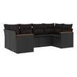 vidaXL 6 Piece Steel Sofa Set in Black