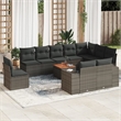 vidaXL 11 Piece Solid Acacia Wood Sofa Set in Gray
