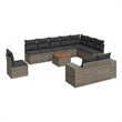 vidaXL 11 Piece Solid Acacia Wood Sofa Set in Gray