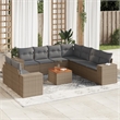 vidaXL Solid Acacia Wood Sofa Set in Beige