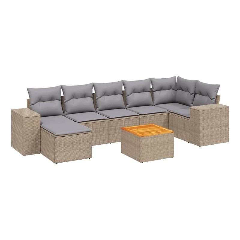 vidaXL 8 Piece Sofa Set in Gray/Beige