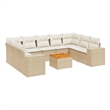 vidaXL 10 Piece Solid Acacia Wood Sofa Set in Beige