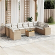 vidaXL 11 Piece Solid Acacia Wood Sofa Set in Beige