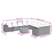 vidaXL 11 Piece Small Sofa Set in Black/White/Cream
