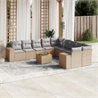 vidaXL 11 Piece Steel Sofa Set in Beige
