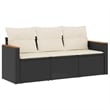 vidaXL 3 Piece Sofa Set in Black/White/Cream