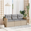 vidaXL 3 Piece Poly Rattan Sofa Set in Gray/Beige
