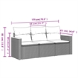 vidaXL 3 Piece Poly Rattan Sofa Set in Gray/Beige