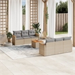 vidaXL 7 Piece Solid Acacia Wood Sofa Set in Beige