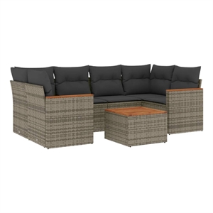 vidaXL 7 Piece Steel Sofa Set in Gray
