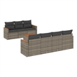 vidaXL 8 Piece Solid Acacia Wood Sofa Set in Gray
