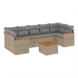 vidaXL 8 Piece Poly Rattan Patio Sofa Set in Beige