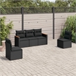 vidaXL Poly Rattan Sofa Set in Black
