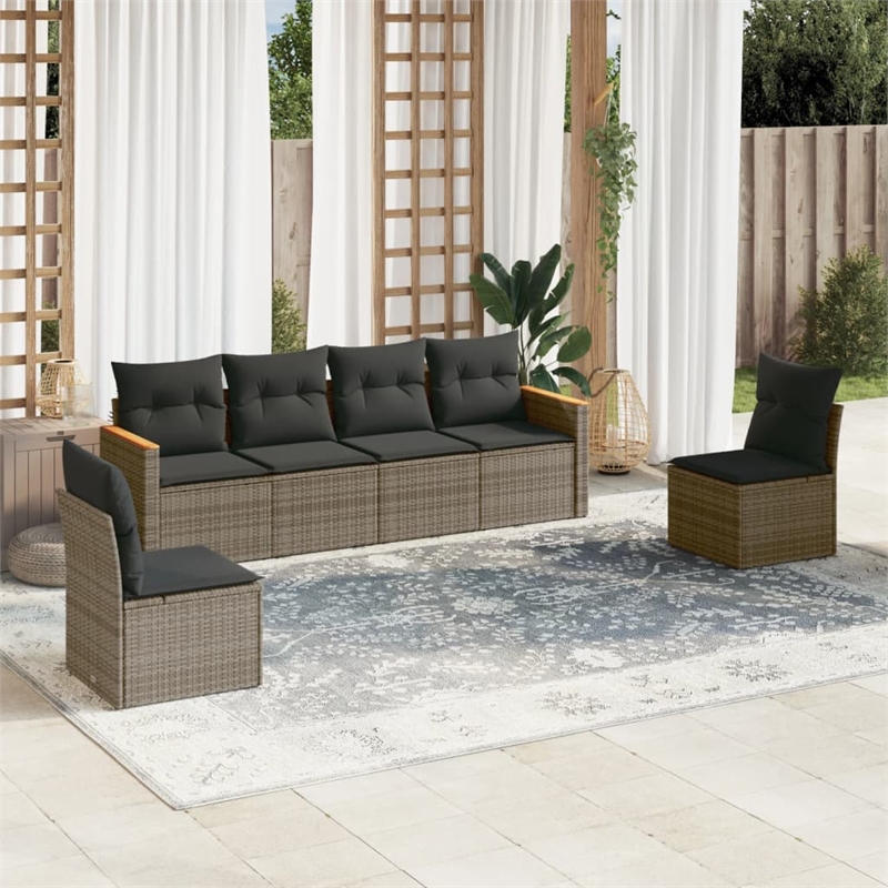 vidaXL 6 Piece Sofa Set in Gray