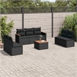 vidaXL 8 Piece Steel Sofa Set in Black