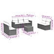 vidaXL 8 Piece Steel Sofa Set in Black
