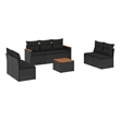 vidaXL 8 Piece Steel Sofa Set in Black