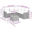 vidaXL 6 Piece Solid Acacia Wood Sofa Set in Black
