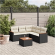 vidaXL 6 Piece Solid Acacia Wood Small Sofa Set in Black