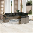 vidaXL 10 Piece Solid Acacia Wood Sofa Set in Gray