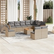 vidaXL 11 Piece Solid Acacia Wood Sofa Set in Gray/Beige