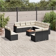 vidaXL 12 Piece Steel Large Sofa Set in Black