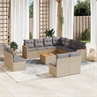 vidaXL 12 Piece Solid Acacia Wood Sofa Set in Beige
