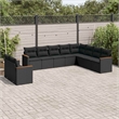 vidaXL Solid Acacia Wood Sofa Set in Black