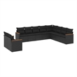 vidaXL Solid Acacia Wood Sofa Set in Black