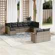 vidaXL 9 Piece Solid Acacia Wood Sofa Set in Gray