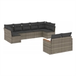 vidaXL 9 Piece Solid Acacia Wood Sofa Set in Gray