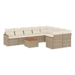 vidaXL 10 Piece Solid Acacia Wood Sofa Set in Beige