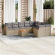 vidaXL Solid Acacia Wood Sofa Set in Gray/Beige
