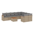 vidaXL Solid Acacia Wood Sofa Set in Gray/Beige