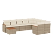 vidaXL Solid Acacia Wood Sofa Set in White/Cream/Beige