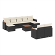 vidaXL 10 Piece Sofa Set in Black/White/Cream