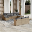 vidaXL 10 Piece Sofa Set in Gray/Beige