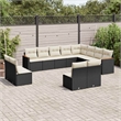 vidaXL 12 Piece Large Sofa Set in Black