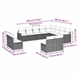 vidaXL 12 Piece Large Sofa Set in Black