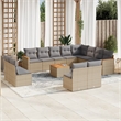 vidaXL 13 Piece Steel Sofa Set in Gray/Beige