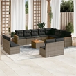 vidaXL Solid Acacia Wood Sofa Set in Gray