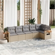 vidaXL 6 Piece Steel Sofa Set in Gray/Beige