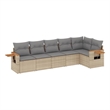 vidaXL 6 Piece Steel Sofa Set in Gray/Beige