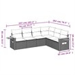vidaXL 6 Piece Steel Sofa Set in Black