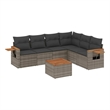 vidaXL 7 Piece Steel Small Sofa Set in Dark Gray