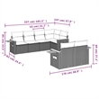 vidaXL 7 Piece Steel Sofa Set in Beige