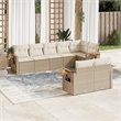 vidaXL 8 Piece Large Sofa Set in White/Cream/Beige