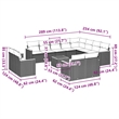 vidaXL Poly Rattan Large Sofa Set in Black