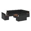 vidaXL Poly Rattan Large Sofa Set in Black
