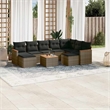 vidaXL 10 Piece Solid Acacia Wood Large Sofa Set in Gray